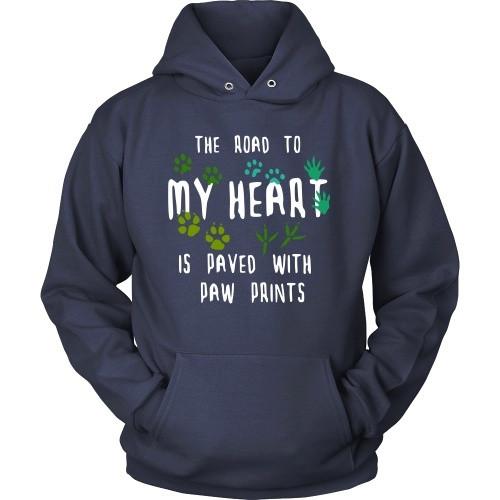 Vet Tech T Shirt - The road to my heart is paved with paw prints-T-shirt-Teelime | shirts-hoodies-mugs