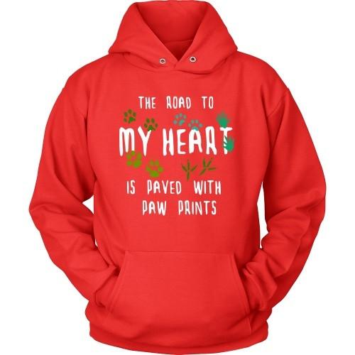 Vet Tech T Shirt - The road to my heart is paved with paw prints-T-shirt-Teelime | shirts-hoodies-mugs