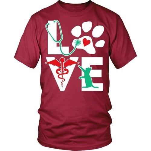 Vet Tech T Shirt - Veterinarian Love cat-T-shirt-Teelime | shirts-hoodies-mugs