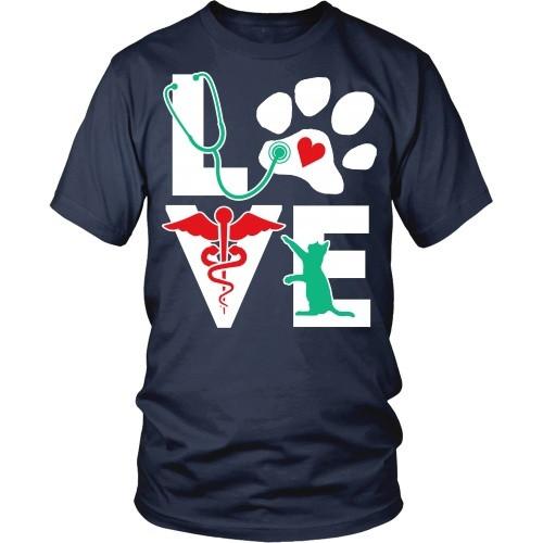 Vet Tech T Shirt - Veterinarian Love cat-T-shirt-Teelime | shirts-hoodies-mugs