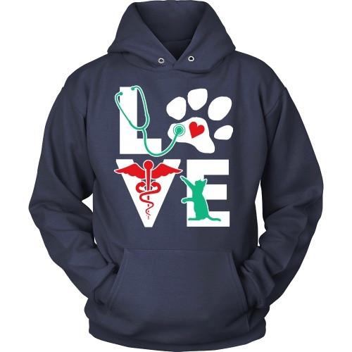 Vet Tech T Shirt - Veterinarian Love cat-T-shirt-Teelime | shirts-hoodies-mugs