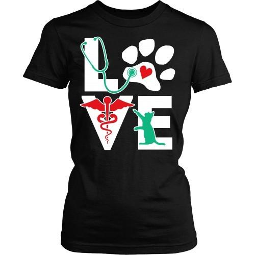 Vet Tech T Shirt - Veterinarian Love cat-T-shirt-Teelime | shirts-hoodies-mugs