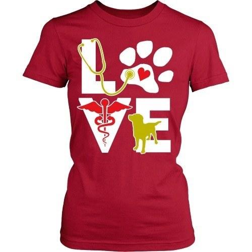 Vet Tech T Shirt - Veterinarian Love dog-T-shirt-Teelime | shirts-hoodies-mugs