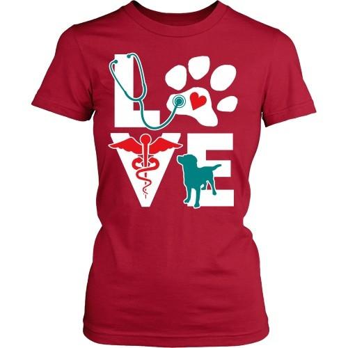 Vet Tech T Shirt - Veterinarian Love dog v.Teal-T-shirt-Teelime | shirts-hoodies-mugs
