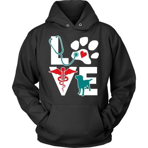 Vet Tech T Shirt - Veterinarian Love dog v.Teal-T-shirt-Teelime | shirts-hoodies-mugs