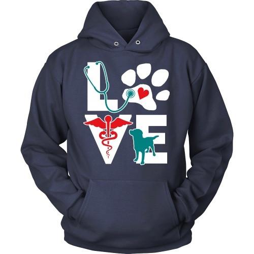 Vet Tech T Shirt - Veterinarian Love dog v.Teal-T-shirt-Teelime | shirts-hoodies-mugs