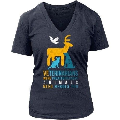 Veterinarians were created because Animals need heroes too!-T-shirt-Teelime | shirts-hoodies-mugs