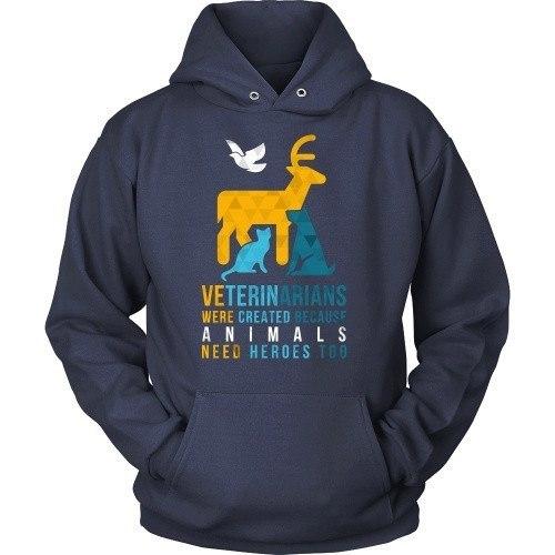 Veterinarians were created because Animals need heroes too!-T-shirt-Teelime | shirts-hoodies-mugs