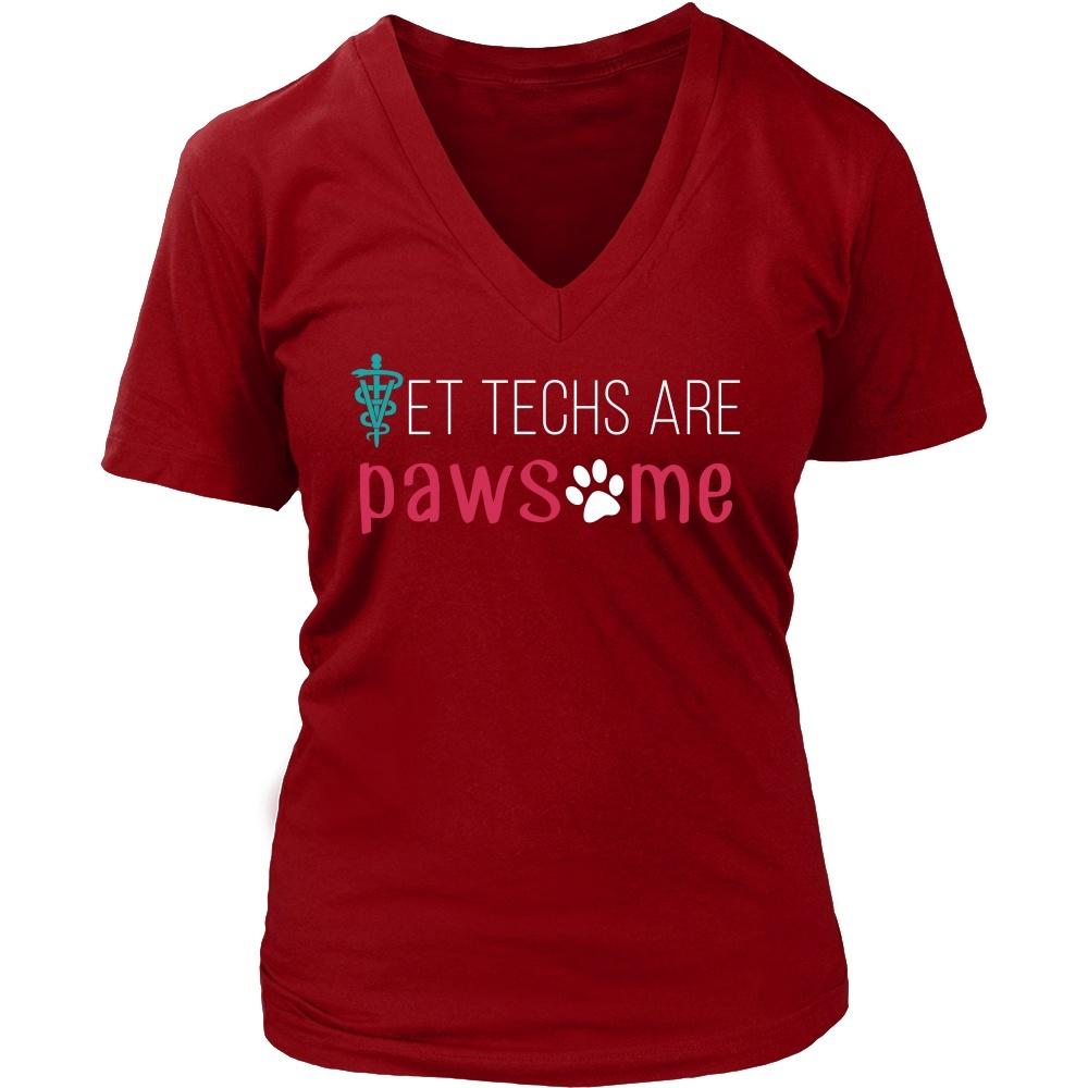 Vet Tech T shirts - Vet techs are pawsome-T-shirt-Teelime | shirts-hoodies-mugs
