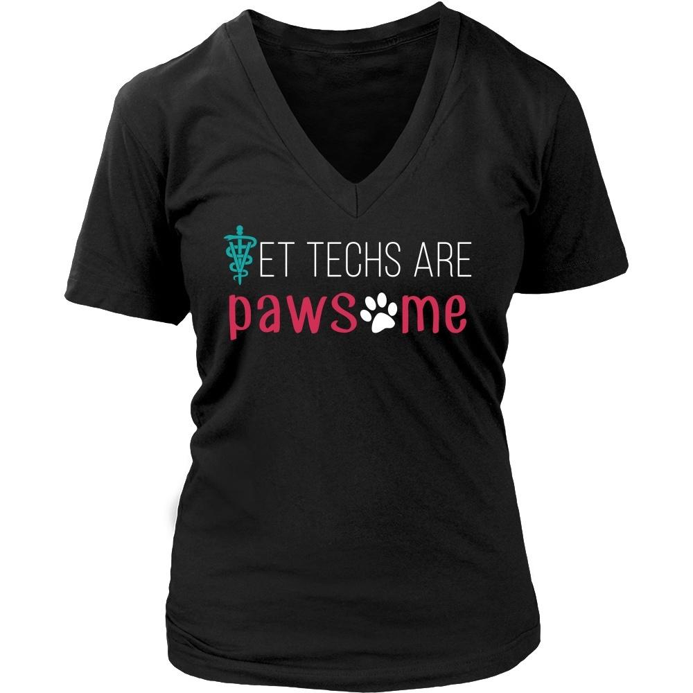 Vet Tech T shirts - Vet techs are pawsome-T-shirt-Teelime | shirts-hoodies-mugs