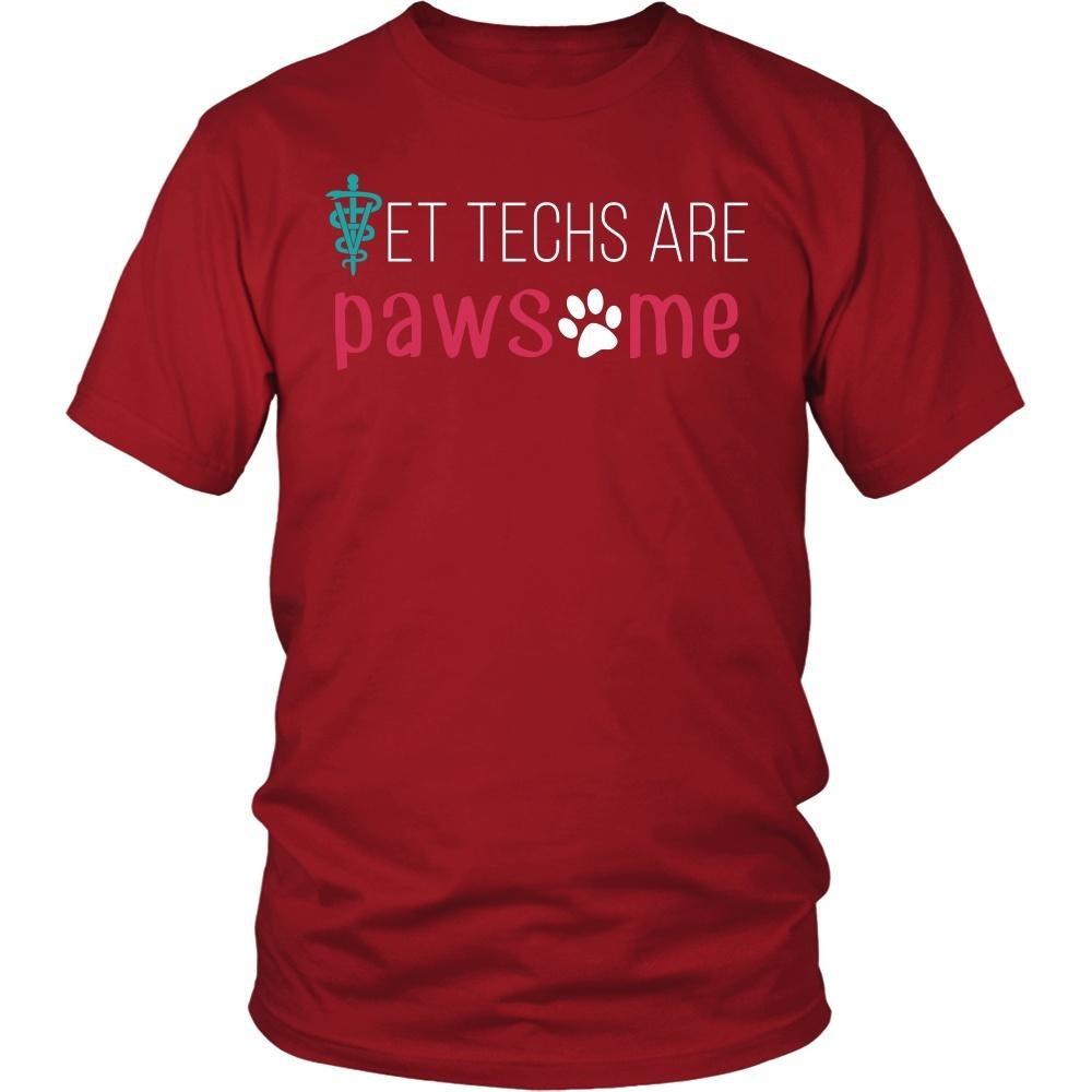 Vet Tech T shirts - Vet techs are pawsome-T-shirt-Teelime | shirts-hoodies-mugs