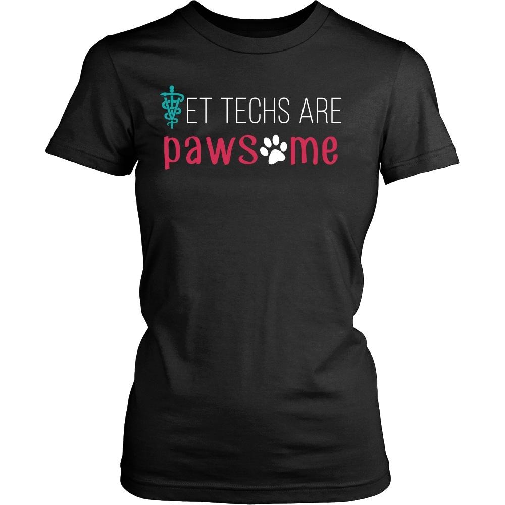 Vet Tech T shirts - Vet techs are pawsome-T-shirt-Teelime | shirts-hoodies-mugs