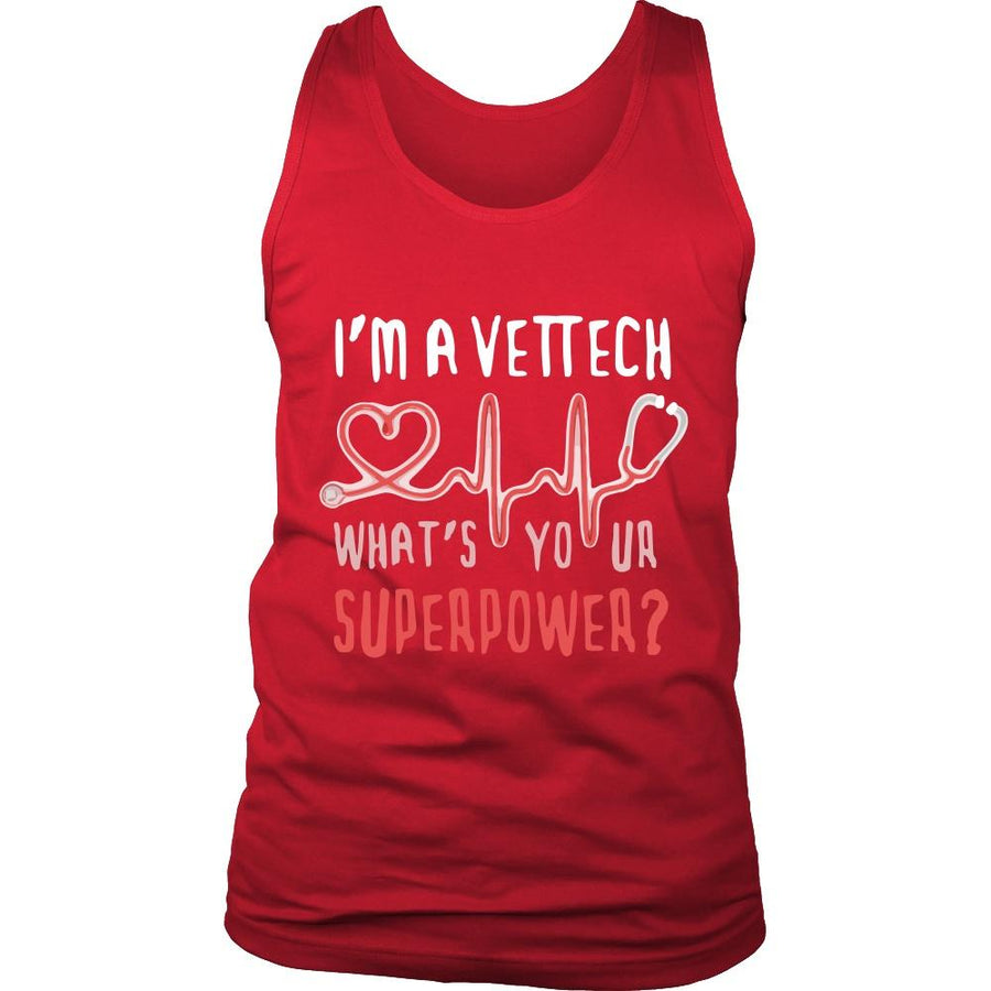 Vet Tech Tank Top - I'm a Vet Tech What's your superpower?-T-shirt-Teelime | shirts-hoodies-mugs