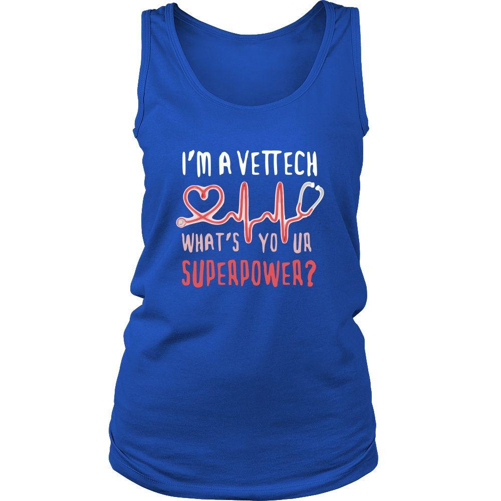 Vet Tech Tank Top - I'm a Vet Tech What's your superpower?-T-shirt-Teelime | shirts-hoodies-mugs