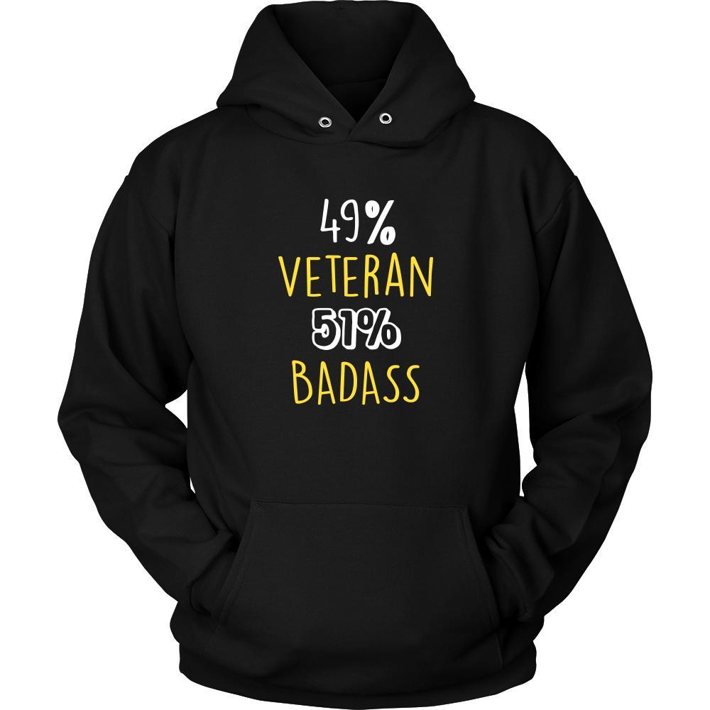 Veteran Shirt - 49% Veteran 51% Badass Profession-T-shirt-Teelime | shirts-hoodies-mugs