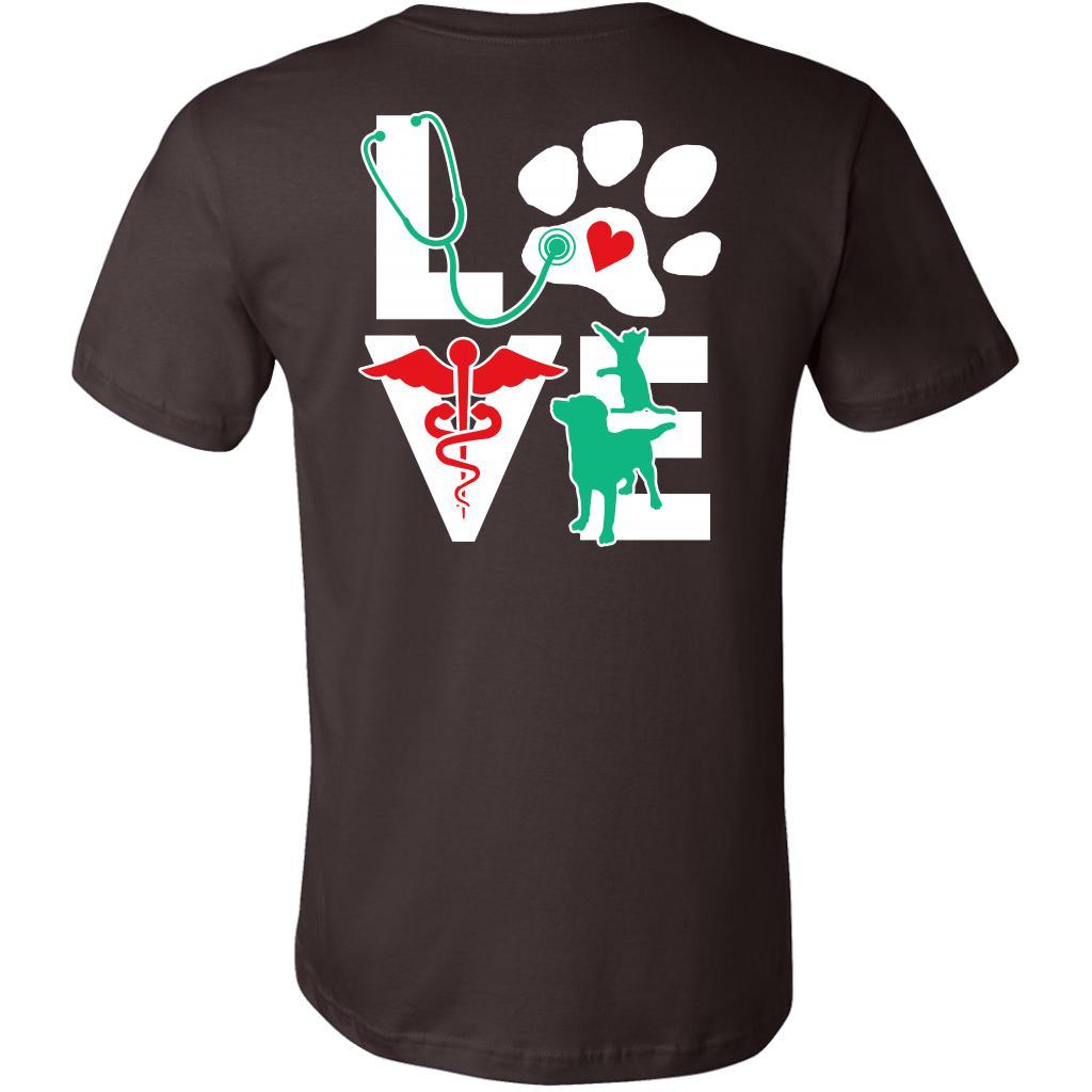 Veterinarian Love dog and cat on the back T-shirt-T-shirt-Teelime | shirts-hoodies-mugs
