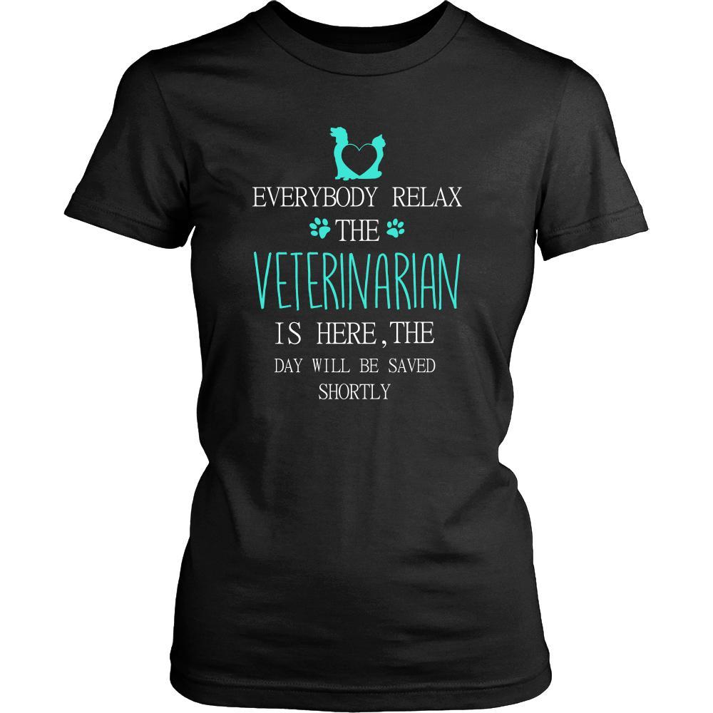 Veterinarian Shirt - Everyone relax the Veterinarian is here, the day will be save shortly - Profession Gift-T-shirt-Teelime | shirts-hoodies-mugs