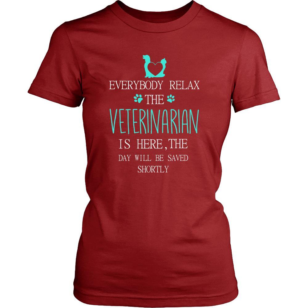 Veterinarian Shirt - Everyone relax the Veterinarian is here, the day will be save shortly - Profession Gift-T-shirt-Teelime | shirts-hoodies-mugs