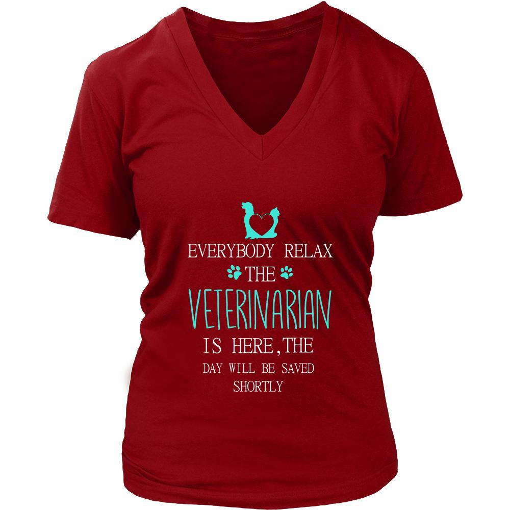 Veterinarian Shirt - Everyone relax the Veterinarian is here, the day will be save shortly - Profession Gift-T-shirt-Teelime | shirts-hoodies-mugs