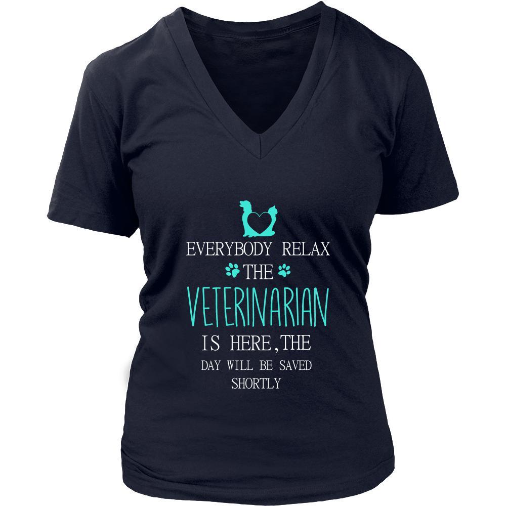 Veterinarian Shirt - Everyone relax the Veterinarian is here, the day will be save shortly - Profession Gift-T-shirt-Teelime | shirts-hoodies-mugs