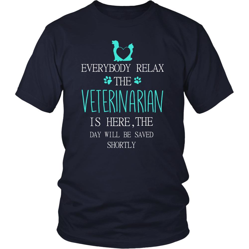 Veterinarian Shirt - Everyone relax the Veterinarian is here, the day will be save shortly - Profession Gift-T-shirt-Teelime | shirts-hoodies-mugs