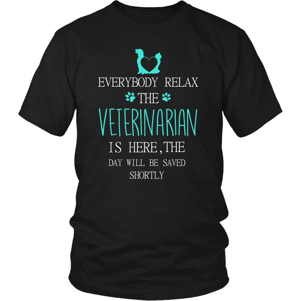Veterinarian Shirt - Everyone relax the Veterinarian is here, the day will be save shortly - Profession Gift-T-shirt-Teelime | shirts-hoodies-mugs