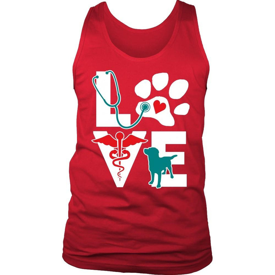 Veterinarian Tank Top - Love dog v.Teal
