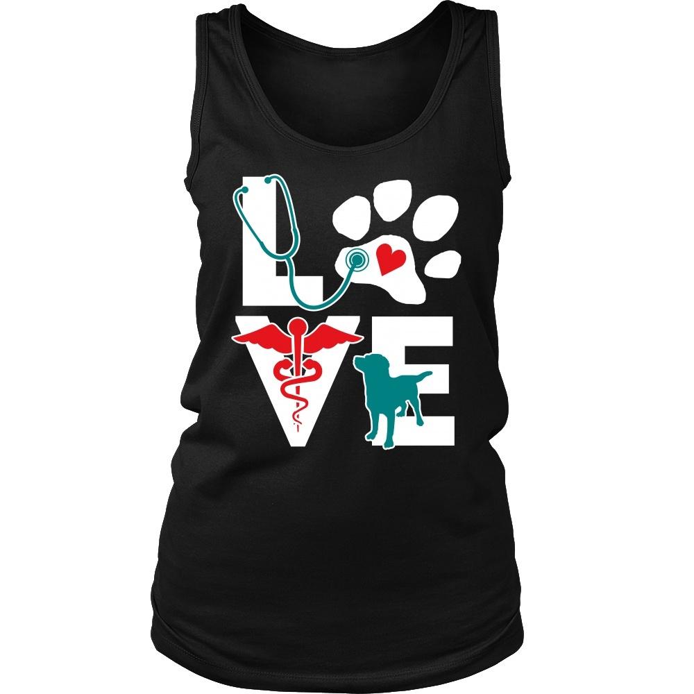 Veterinarian Tank Top - Love dog v.Teal-T-shirt-Teelime | shirts-hoodies-mugs