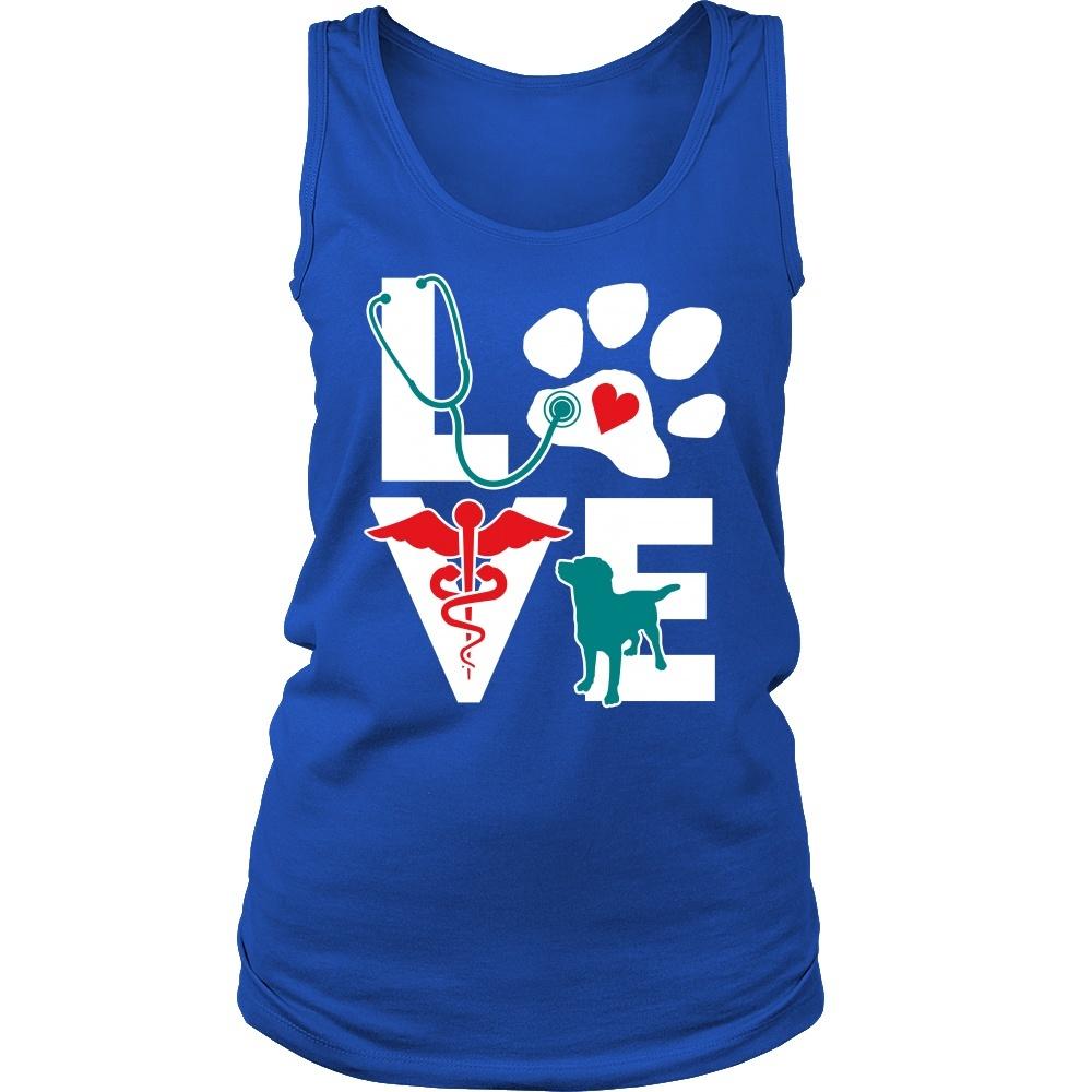 Veterinarian Tank Top - Love dog v.Teal-T-shirt-Teelime | shirts-hoodies-mugs