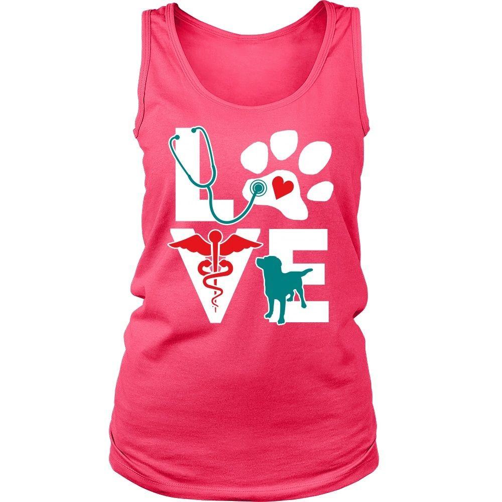Veterinarian Tank Top - Love dog v.Teal-T-shirt-Teelime | shirts-hoodies-mugs
