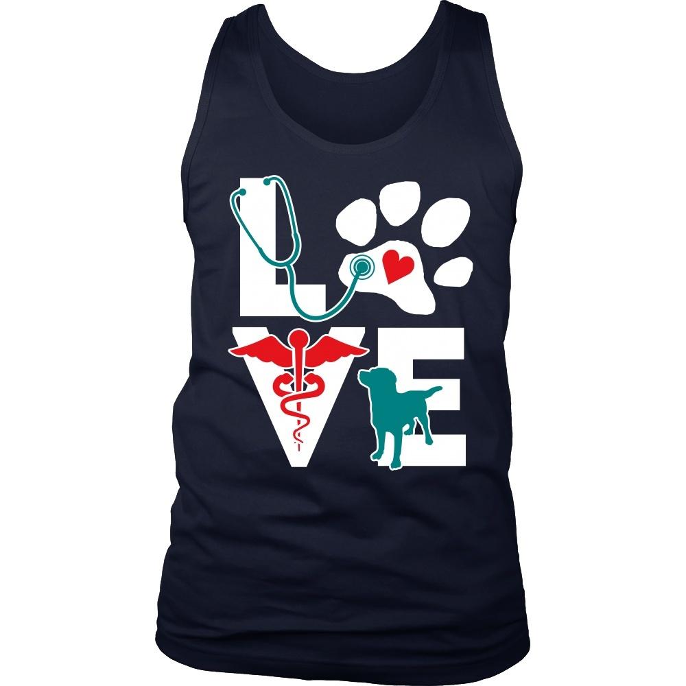 Veterinarian Tank Top - Love dog v.Teal