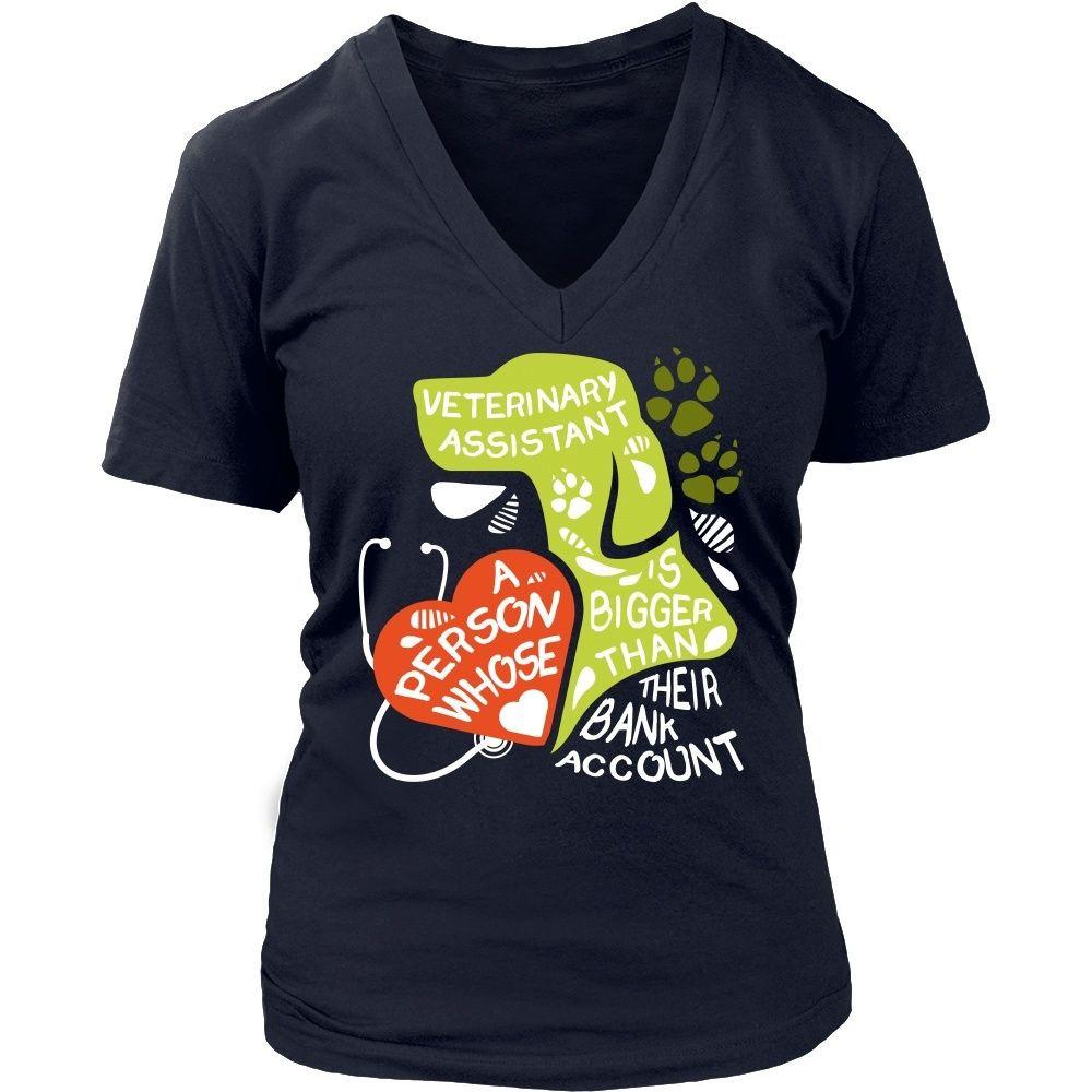 Veterinary Assistant T Shirt - A person whose heart is bigger than their Bank Account-T-shirt-Teelime | shirts-hoodies-mugs