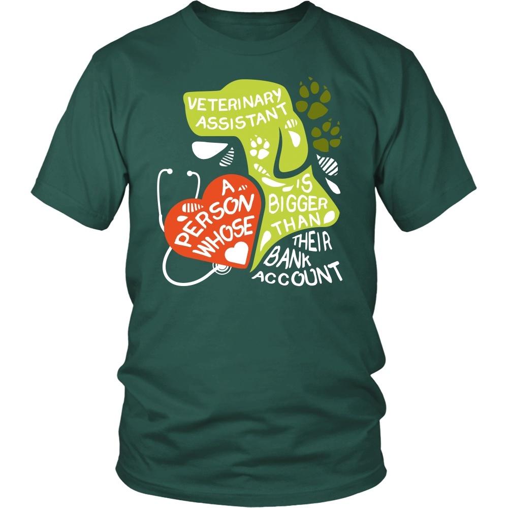 Veterinary Assistant T Shirt - A person whose heart is bigger than their Bank Account-T-shirt-Teelime | shirts-hoodies-mugs