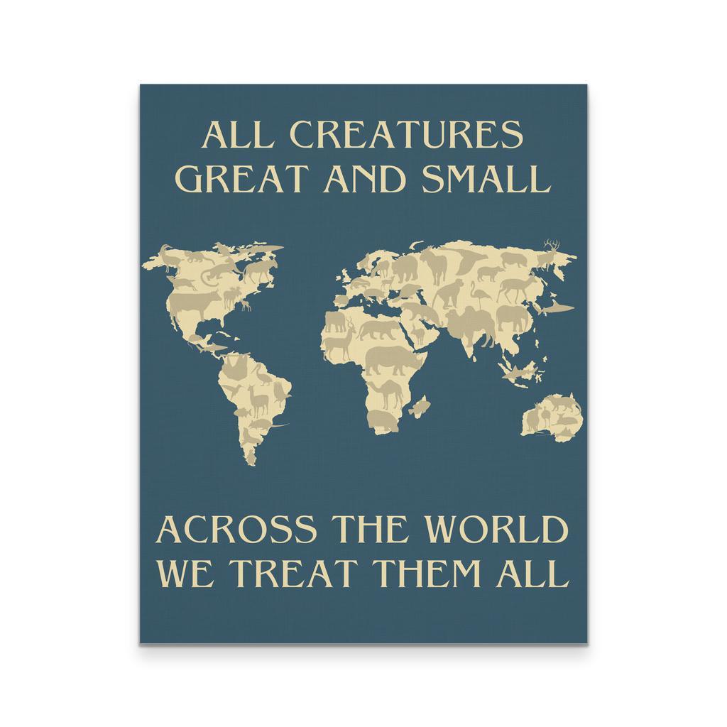 Veterinary Canvas - All creatures Great and Small We threat them all-Canvas Wall Art-Teelime | shirts-hoodies-mugs