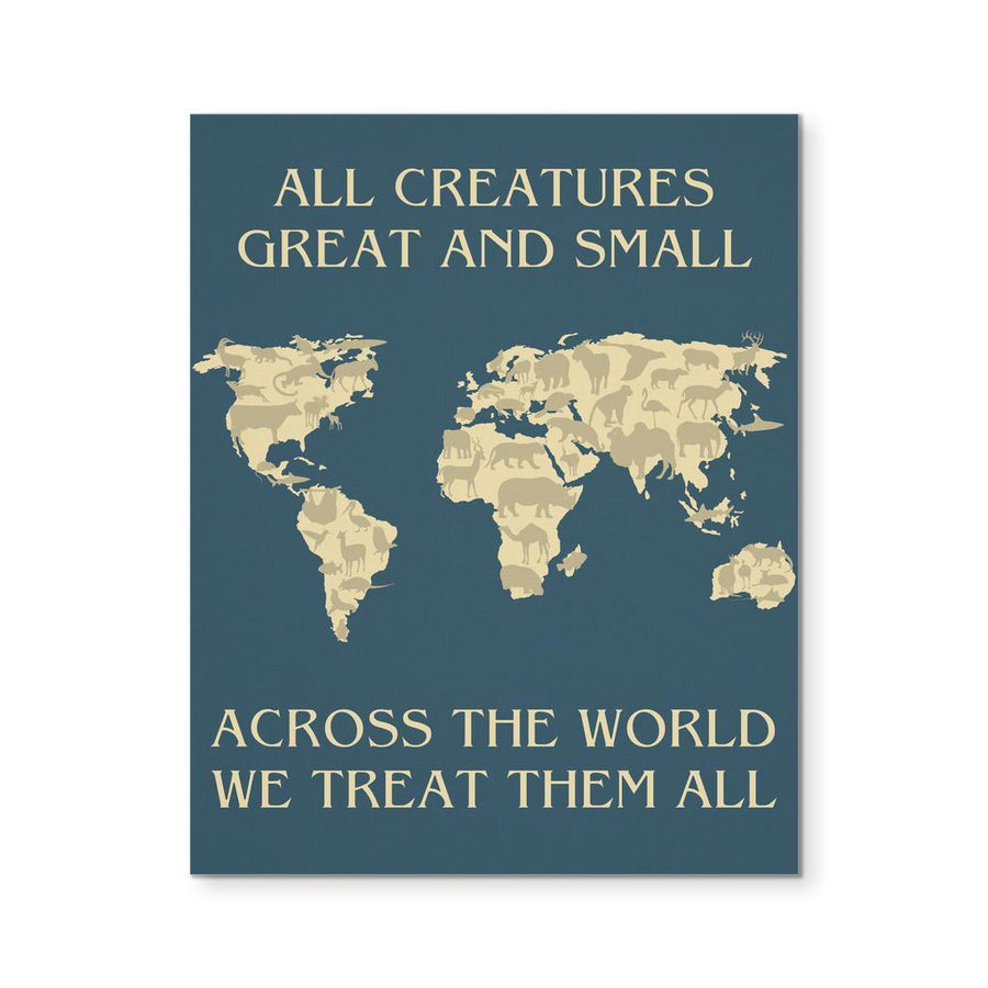 Veterinary Canvas - All creatures Great and Small We threat them all-Canvas Wall Art-Teelime | shirts-hoodies-mugs
