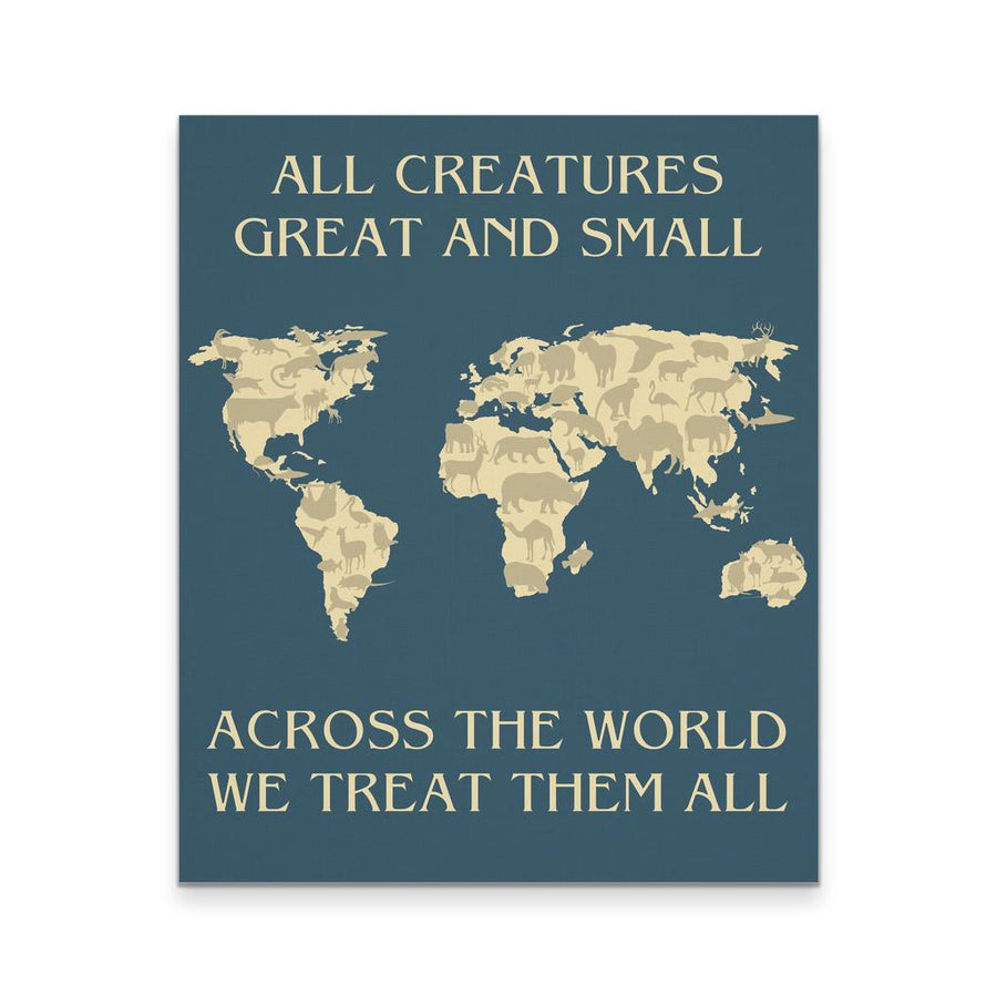 Veterinary Canvas - All creatures Great and Small We threat them all-Canvas Wall Art-Teelime | shirts-hoodies-mugs