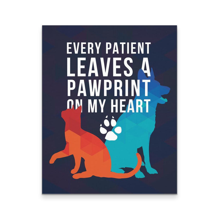 Veterinary Canvas - Every Patient Leaves a Pawprint Veterinary-Canvas Wall Art-Teelime | shirts-hoodies-mugs