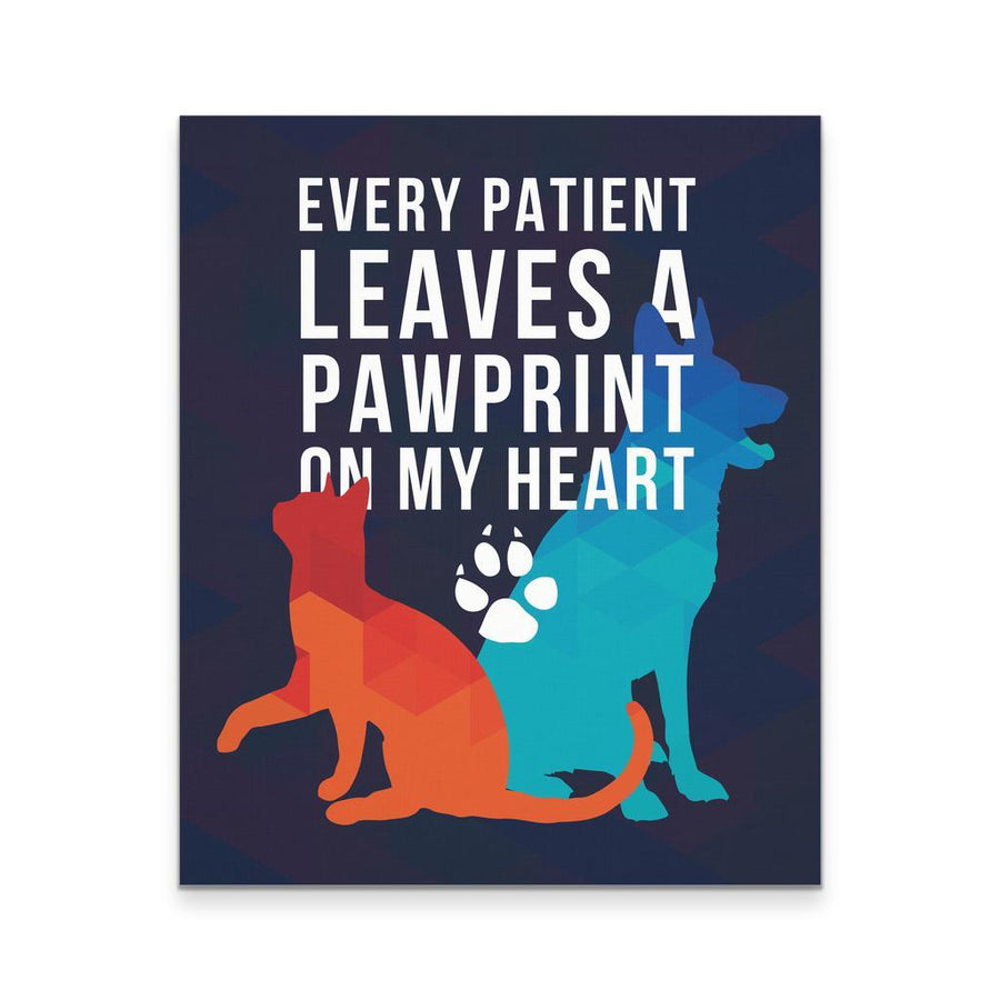 Veterinary Canvas - Every Patient Leaves a Pawprint Veterinary-Canvas Wall Art-Teelime | shirts-hoodies-mugs