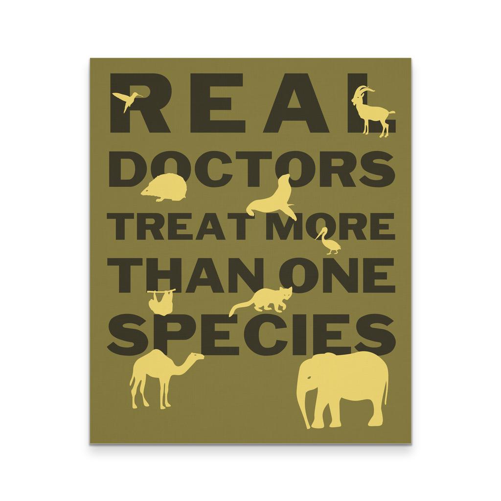 Veterinary Canvas - Real Doctors Treat more than one species-Canvas Wall Art-Teelime | shirts-hoodies-mugs