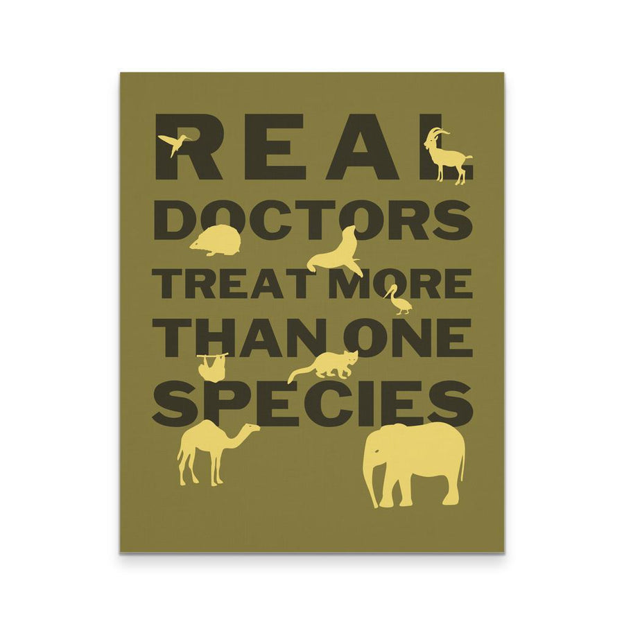 Veterinary Canvas - Real Doctors Treat more than one species-Canvas Wall Art-Teelime | shirts-hoodies-mugs