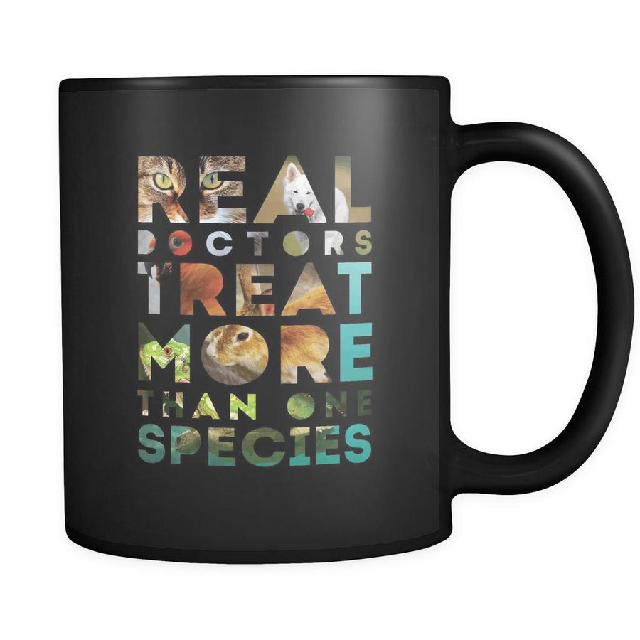 Veterinary coffee cup - Real doctors treat more than one species-Drinkware-Teelime | shirts-hoodies-mugs