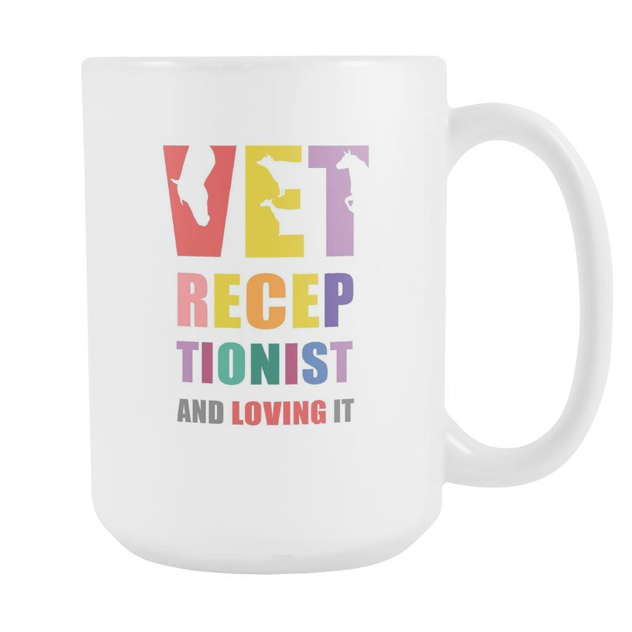 Veterinary Coffee Cup - Vet Receptionist & Loving It-Drinkware-Teelime | shirts-hoodies-mugs