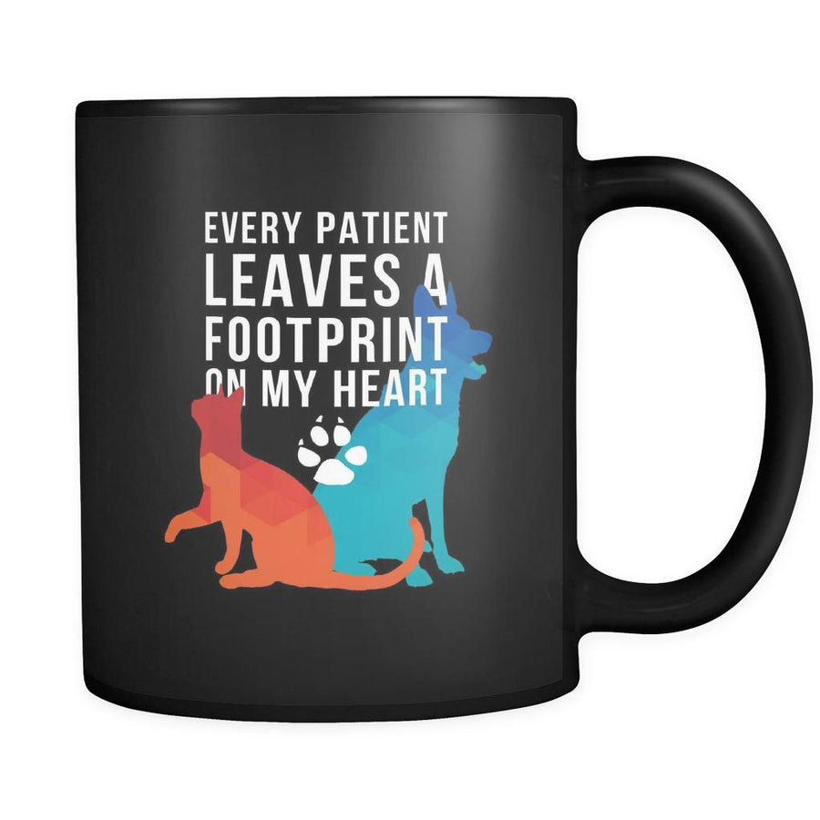 Veterinary Every patient leaves a footprint on my heart 11oz Black Mug-Drinkware-Teelime | shirts-hoodies-mugs