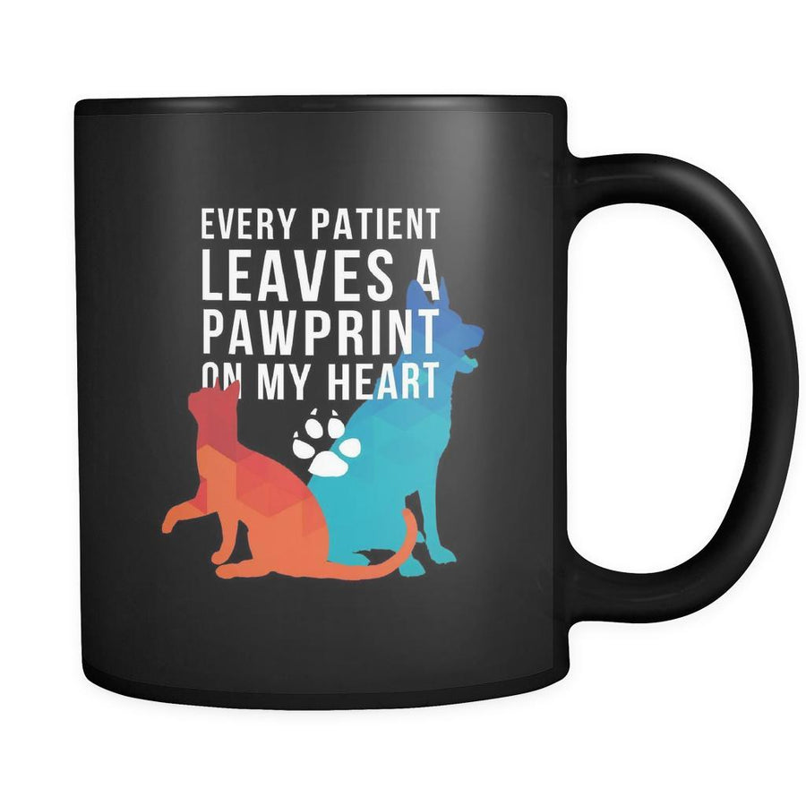 Veterinary Every patient leaves a pawprint on my heart 11oz Black Mug-Drinkware-Teelime | shirts-hoodies-mugs