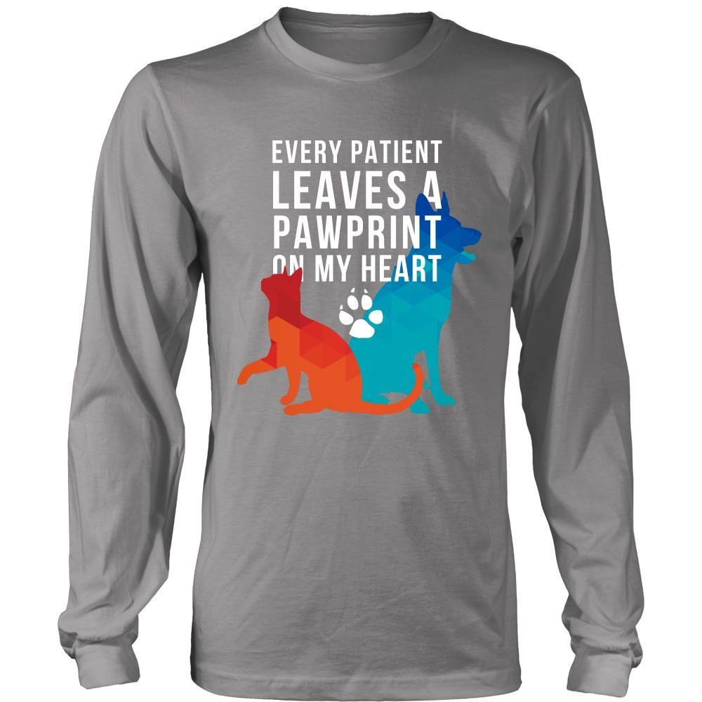 Veterinary Every patient leaves a pawprint on my heart - Unisex Long Sleeve-T-shirt-Teelime | shirts-hoodies-mugs
