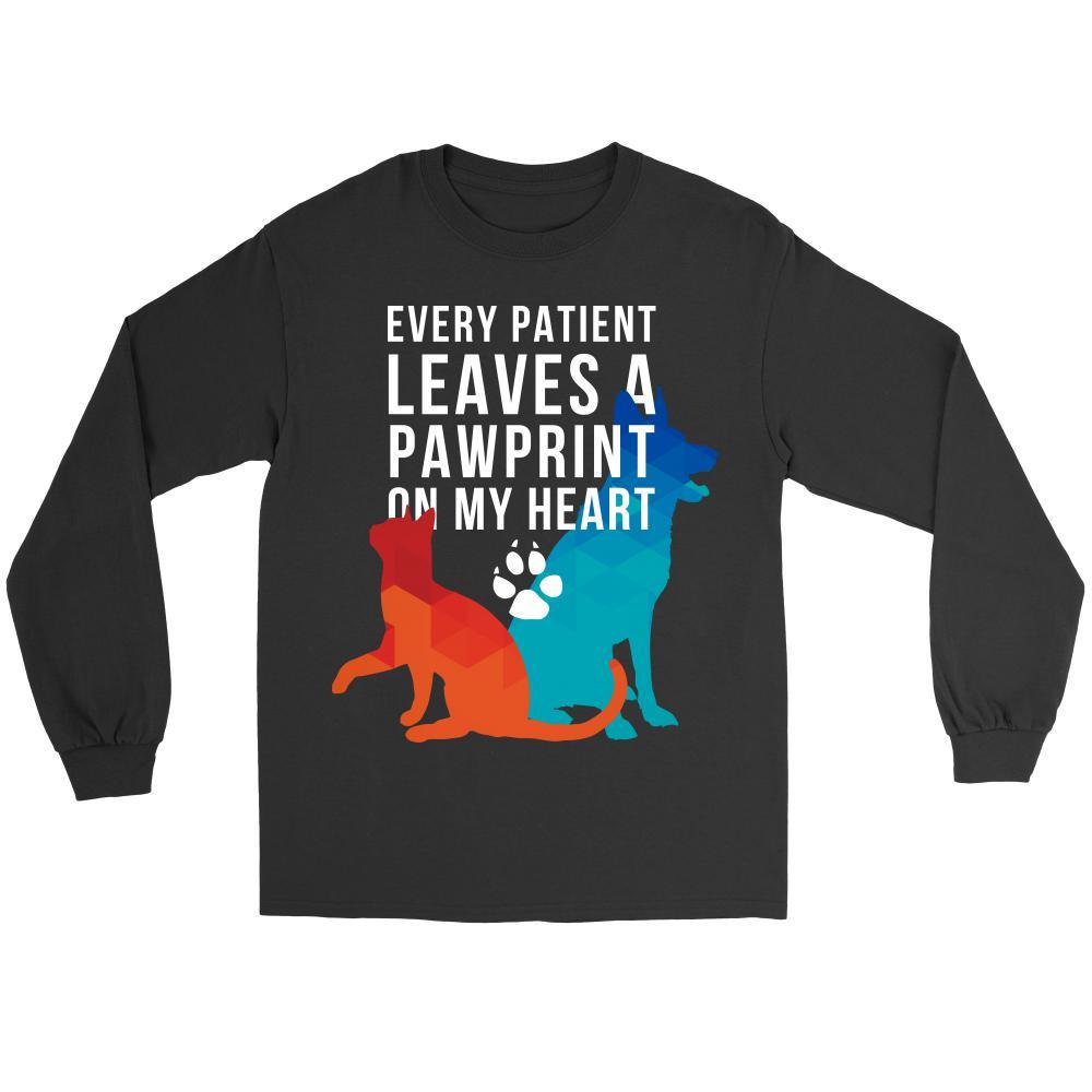 Veterinary Every patient leaves a pawprint on my heart - Unisex Long Sleeve-T-shirt-Teelime | shirts-hoodies-mugs