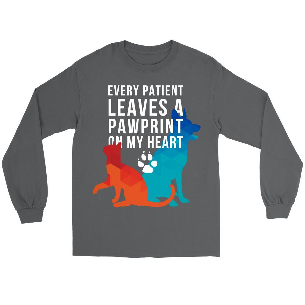 Veterinary Every patient leaves a pawprint on my heart - Unisex Long Sleeve-T-shirt-Teelime | shirts-hoodies-mugs
