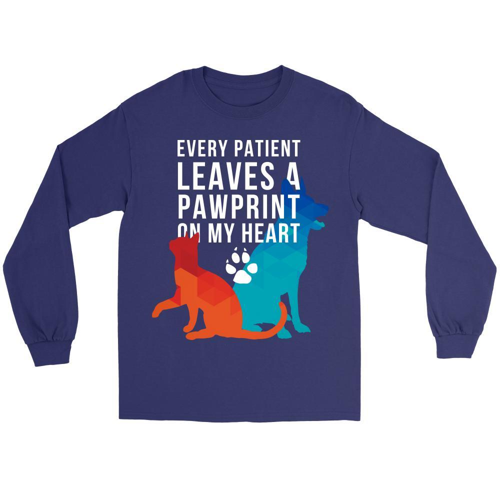 Veterinary Every patient leaves a pawprint on my heart - Unisex Long Sleeve-T-shirt-Teelime | shirts-hoodies-mugs