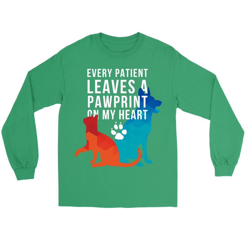 Veterinary Every patient leaves a pawprint on my heart - Unisex Long Sleeve-T-shirt-Teelime | shirts-hoodies-mugs