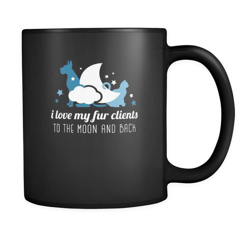 Veterinary I love my fur clients to the moon and back 11oz Black Mug-Drinkware-Teelime | shirts-hoodies-mugs